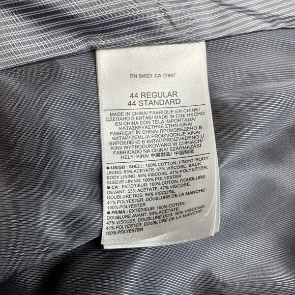 Banana Republic Suit Jacket Blazer Mens 44R Gray Micro Check Tailored Fit Cotton - Picture 5 of 16